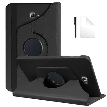 Tablet Case for Samsung Galaxy Tab A6 10.1 colių su S Pen SM-P580 P585 PU Odos 360 Laipsnių Besisukantis Stovas Padengti +FilmPen