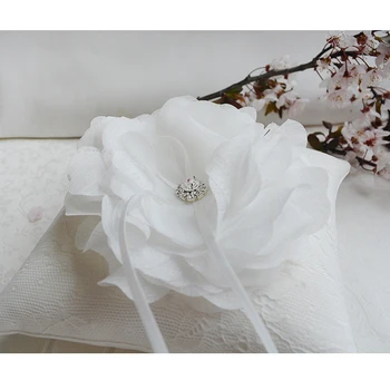Aukščiausios Kokybės Balti Nėriniai Vestuvinis Žiedas Pareikštinių Pagalvę Didelis Gėlių Žiedas, Pagalvės, Pagalvėlės, Šalies prekių PASIDARYK pats apdailos 15x15cm