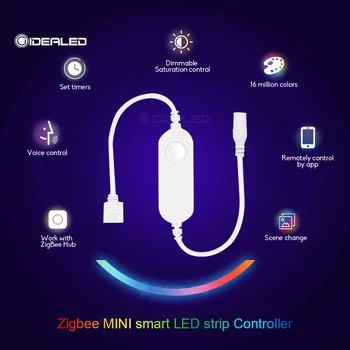 Smart RGB Šviesos Juosta 5m Rinkinys su Zigbee LED Valdiklis PROGRAMĖLĖ Balsas Kontrolės Dirbti su Alexa & SmartThings H*U*E stebulės Reikia