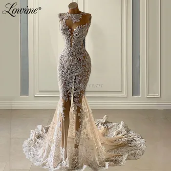 Iliuzija Turkijos Aplikacijos Vestuvių Suknelės Ilgai Undinė Dubajus Arabų Matyti Per Vestuvinės Suknelės 2020 Vestido De Noiva Nuotakos Suknelės