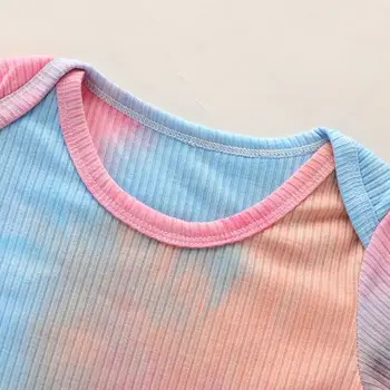 2020 Karšto Pardavimo Kaklaraištis Dažų Kūdikių Romper Rudenį Naujagimiui Kūdikių Berniukų, Mergaičių Sleepwear Briaunoti Medvilnės Baby Jumpsuit