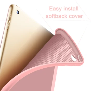 Case for iPad 2 Oro,Minkštos TPU Galinį Dangtelį PU odos Apversti Stovėti Pabusti/miego atsparus smūgiams Tablet Smart Case su Ekrano Plėvele