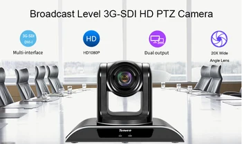 [ES Akcijų] LAISVAS MOKESČIŲ PTZ HDMI 20X Zoom, Vaizdo Konferencijos, vaizdo Kamera 1080p USB HDMI 3G-SDI 3 metai vienu metu už Konferencijos