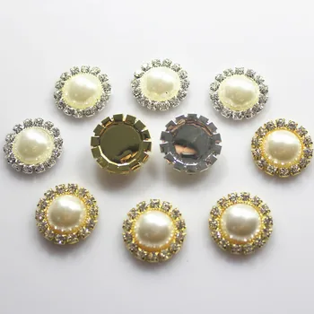 100vnt 18mm Vestuvių Dekoravimas Mygtukai kalnų krištolas Kristalų, Perlų Mygtukai Flatback 