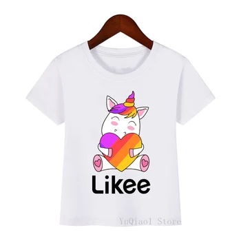 Vienaragis meilės likee gyvūnų spausdinti marškinėliai mergaitės berniukai juokinga vaivorykštė marškinėlius camisetas harajuku marškinėliai kawaii vaikų drabužių viršūnės