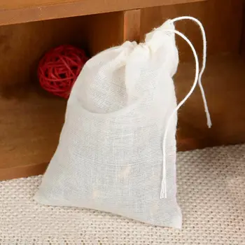 10 daug arbatos bags150x200mm medvilnės ir lino raišteliu daugkartinio naudojimo maišeliai, išvalykite filtro maišeliai vaistažolių arbatos, maisto gaminimas, virtuvės įrankiai,