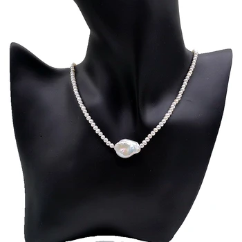 Ponios Baroko pakabukas karoliai, natūralių gėlavandenių perlų, mažų perlų vėrinį, moteriški papuošalai,