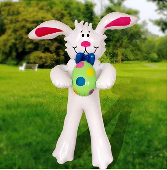 160 CM Animacinių filmų Pripučiami Big White Rabbit Lauko Žaislus Vaikams Velykų Šalis Dekoro Etape Prop Bolw Iki Kolbų Žaislai