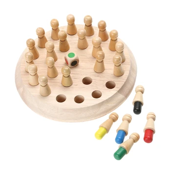 Vaikai Mediniai Atminties Rungtynės Stick Šachmatų Žaidimo Vaikus Anksti Švietimo Žaislas 3D Galvosūkis Šeimai Šalis Atsitiktinis Žaidimas Galvosūkiai Atminties Žaidimas