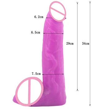 34*7.5 cm Didžiulis Ilgai Vibratorių Realistiškas Penis Didžiulį Gaidys Didelis Sekso Žaislai Moterims, Moteriška Masturbator Vyras Sekso Produktai Analinis Žaislai