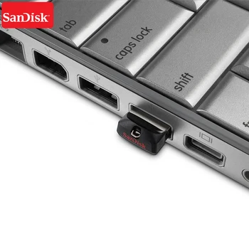 Originalios SanDisk CRUZER FIT CZ33 USB 2.0 Flash Drive 16GB 32GB mini Pen Drives USB 2.0 PenDrives Parama europos sąjungos Oficialusis Patikra