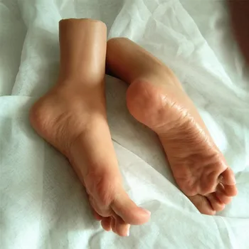 1pair 3D kieto silikono ponios kojų pėdų manekenas aukšto kulno, raugintos odos natūralus nagai