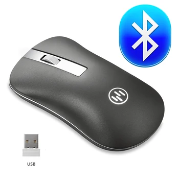 Bluetooth Mouse Belaidė Įkraunamoji Pelė Kompiuterio Ergonomiškas Pelės Tylus Mini PC Mause 2.4 GHz USB Optinė Pelė, Nešiojamas