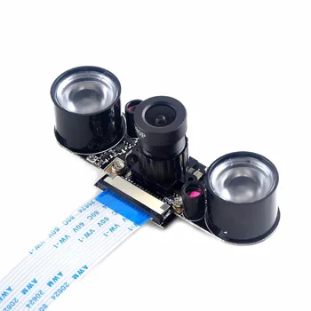5MP Kamera Aviečių Pi Židinio Reguliuojamas Naktį Kamera Su 2 IR šviesa + FCC Kabeliai, Aviečių Pi 3 B+ B Modelis+ / 3 / 2