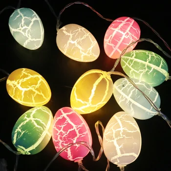 10 LED Spalvingas Velykų Kiaušiniai Juostelės Žibintai, Dekoratyviniai Kabinti Pasakų Šviesos Ornamentų linksmų Velykų Dekoracija Namuose Vaikai Dovana