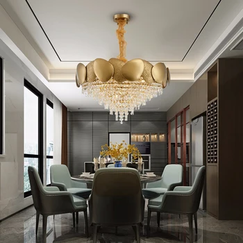 Prabangūs modernios led šviestuvo už kambarį aukso kristalų led šviesos kūrybinis dizainas namų dekoro grandinės kristalų (lcd apšvietimo šviestuvas