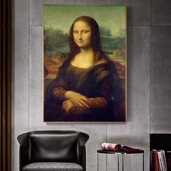 Šypsena Mona Lisa Portretas Drobės Tapybos Klasikos Da Vinci Garsaus nuotraukas ir Plakatus Sienos Menas Nuotraukas Kambarį Dekoro