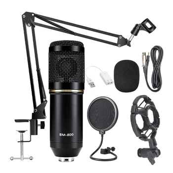 Kondensatoriaus Mikrofonas Pluoštas, BM-800 Mic Nustatyti Įrašymo Studijoje & Transliavimo live-garuose įrangos profesionalus mikrofonas