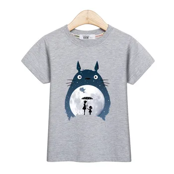 3D žvaigždėtas dangus Totoro Vaikų marškinėliai Berniukui, Mergina Naujas Medvilnės Pavasario Viršūnių Marškinėliai 4-14 amžiaus kūdikių Drabužiai Animaciją Kačių Spausdinti ilgomis Rankovėmis Tee