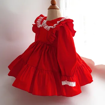 Ispanijos Suknelė Vaikams 2020 Merginos Ispanija Lotia Raudonos Suknelės Kūdikio Gimtadienio Drabužius, Vintage Alice Vakare Kamuolys Chalatai