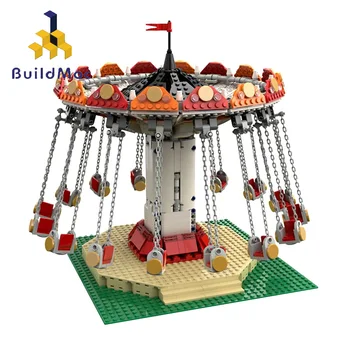 BuildMoc Kūrėjas Ekspertų Sūpynės Važiuoti Žaidimų aikštelės Žaislų Blokai SS Draugais Sumos Plaukioja Kėdė Plytos, Švietimo, Vaikams, Žaislai