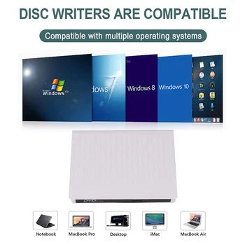 Nešiojamas Išorinis DVD Diske USB 3.0 Portable CD/DVD+/-RW Drive/DVD Grotuvas, Nešiojamas KOMPIUTERIS Tinka MAC CD ROM įrašymo įrenginys Suderinamas