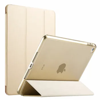RYGOU Case for iPad 2 Oro M., Yippee Spalvos PU+Skaidri VNT Atgal Ultra Plonas lengvas Odinis dėklas iPad Air 2 6 Gen