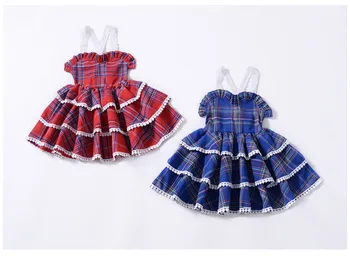 Europos ir Amerikos mergaičių nėrinių dirželis suknelė kūdikių pledas purus pyragas suknelė