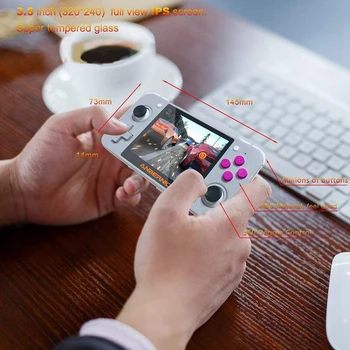 Nešiojamą Žaidimų Konsolę su 3.5 Colių IPS Sn , Retro Žaidimų Konsolės Nešiojama Žaidimų Konsolė (Juoda + Balta)