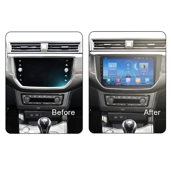 Už Seat Ibiza MK4 6 jNo 2 Din Automobilio Radijo Navigacijos GPS daugialypės terpės Grotuvas, DVD Auto Stereo Android 9.0 Carplay 360 Sony Fotoaparatas