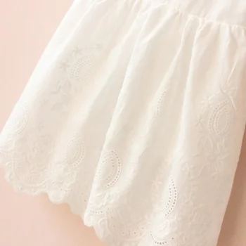 Mergina Suknelės vientisos Baltos Mergaitės Suknelė iki 2018 m. Vasaros Stilius Vaikų Drabužių Mergina Drabužius Vestido Kūdikių