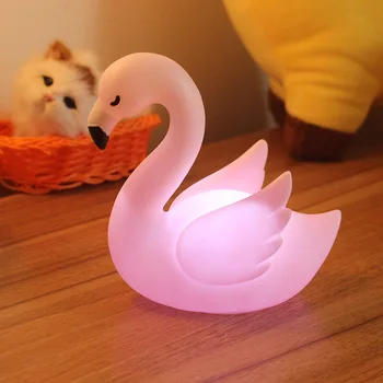 INS naujų kūrybinių flamingo pačią naktį šviesos gulbių šėrimas šviesos kūdikių žaislų šviesiai rožinė mergaitė animaciją šviesos darbalaukio dekoro miegamojo puošimas