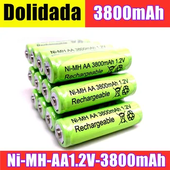 AA 2020 Naujas AA baterijos 3800 1.2 V Ni-MH Įkraunamos baterijos AA 3800mAh BTY NI-MH 1.2 V Įkraunamas Akumuliatorius+Kroviklis