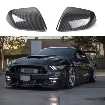 2vnt ABS Anglies Pluošto galinio vaizdo Veidrodžio Dangtelis Korpuso būsto Apdaila, Automobilių Reikmenys Ford Mustang-2019