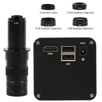 FHD 1080P SONY IMX290 automatinis fokusavimas Matavimo Mikroskopo Vaizdo Kamera + 180X C Mount Objektyvas + 0,5 x 1x 0.35 x 2.0 x Barlow tikslas objektyvas