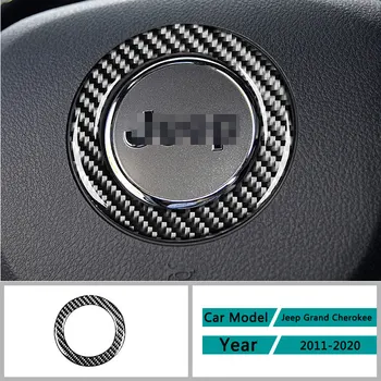 Anglies Pluošto, Automobilių Reikmenys, Interjero Vairas logotipą, dekoratyvinis ratas dalys, Juoda, Naudojamas Jeep Grand Cherokee (2011-2020 m.)