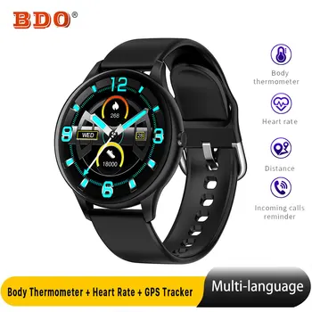 Termometras Smart Watch Vyrų Vandeniui Širdies ritmas, Kūno temperatūra Smartwatch Vaikai Moterų Sporto Smart Laikrodis 