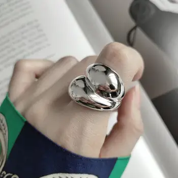 925 sterlingas sidabro žiedas asmenybės aukštos kokybės poliruoto žiedas temperamento tipas rodomuoju pirštu atidaryti žiedas moterims, papuošalai