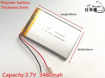 1pcs Polimero baterijos 3460 mah 3.7 V 505080 smart home Li-ion baterija dvr mp3 mp4