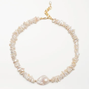 Prabangus natūralios nereguliarus pearl zawalcowany karoliai Mados žavesio papuošalai aksesuaras moterims baroko perlas pakabukas choker