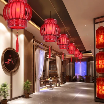 Kinų stiliaus arbatos restoranas, šviesos, šiuolaikinių ir senovinių restoranas medinis gyvenamasis kambarys klasikinio avikailio žibintų liustra YHJ102801