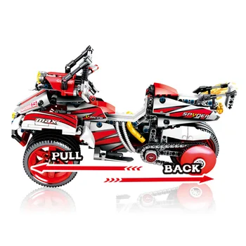 511Pcs Pullback Motociklo Blokai Žaislai Vaikams Suderinama Duplos įrangos pardavimas, biuro įrangos Blokai Žaislas Vaikams Lenktynių Modelio Žaislas