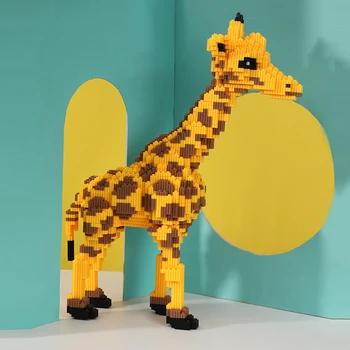 8200pcs+ Gyvūnų Panda Magija Blokai Žirafa Micro Surinkti Ryšio Plytų Pav 3D Modelį, Žaislai, Kalėdų dovana