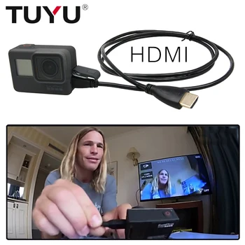 Originalus TUYU priedai Eiti Pro HDMI Kabelis go pro hero 5 gopro 6 4 SJ4000 SJ5000 už Xiaomi yi EKEN H9r H9 H5s HDMI Kabelis