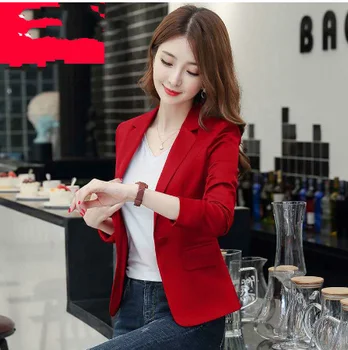 2020 naujų rudens korėjos versija moterų savęs auginimas liesas atsitiktinis striukė raudonas kostiumas moterų Reguliariai Visą