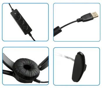 VoiceJoy Skambučių Centro Triukšmo Panaikinimo Monofoninis laisvų Rankų Ausinės su Mic Mircrophone su USB Plug, garso reguliavimas ir Nutildyti