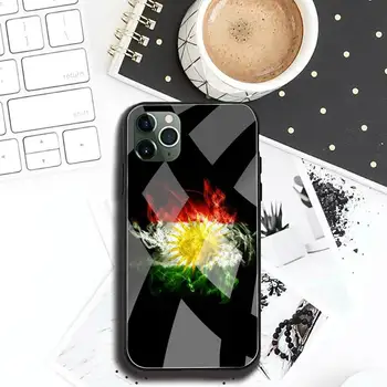 Kurdistano Vėliavos Liūtas Telefono dėklas Grūdintas Stiklas iPhone 11 Pro XR XS MAX 8 X 7 6S 6 Plus SE 2020 atveju