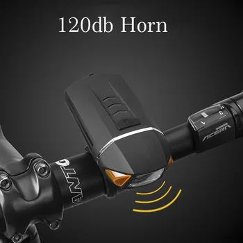 Bike Bicycle Light USB Įkraunama 350 Liumenų LED Dviračio Priekinis Žibintas Belaidžio Posūkio Signalai, Dviračių Lempos 120db Dviračių Bell Dalys