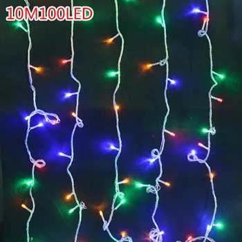 10M RGB LED Kalėdų String Žibintai 100 Led Diodų Girlianda Pasakų Šviesos Vandeniui RGB String Kalėdų Medžio Patalpų vidaus Lauko Apdaila