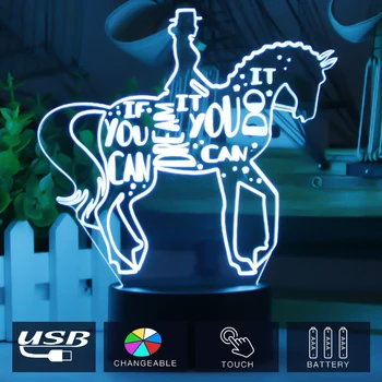 Unicornion 3D Vaizdo Lempa Graži Mergina Pajodinėti ant Arklių, Šviesos Abajur LED Naktinis Apšvietimas Gimtadienio Mergaitė Vaikams, Žaislas, Dovanų Dekoravimas